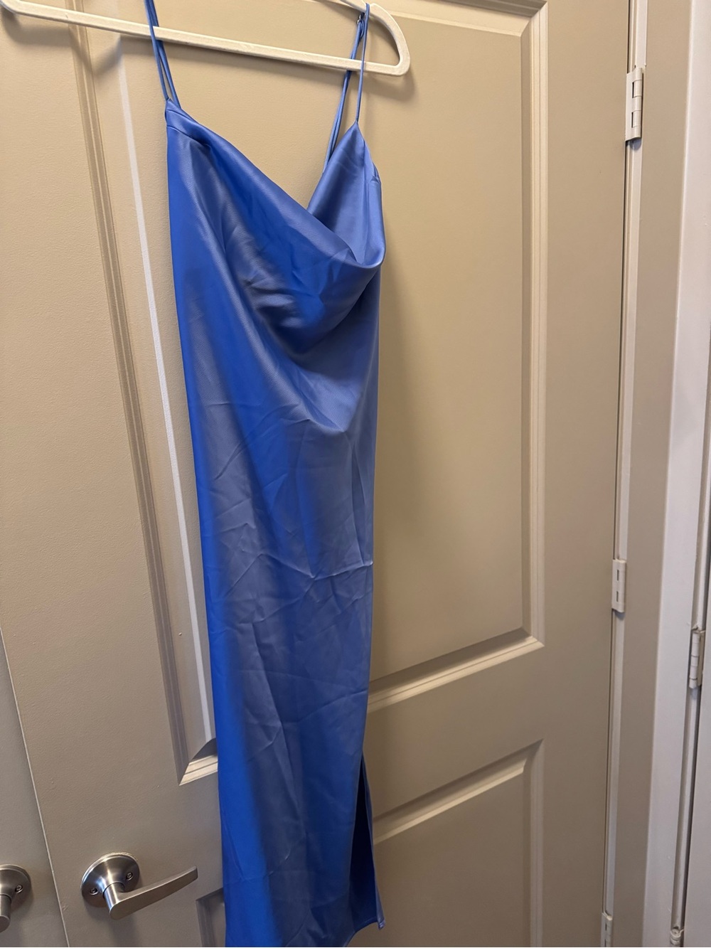 Banana Republic Bright Blue Satin Maxi Slip Dress